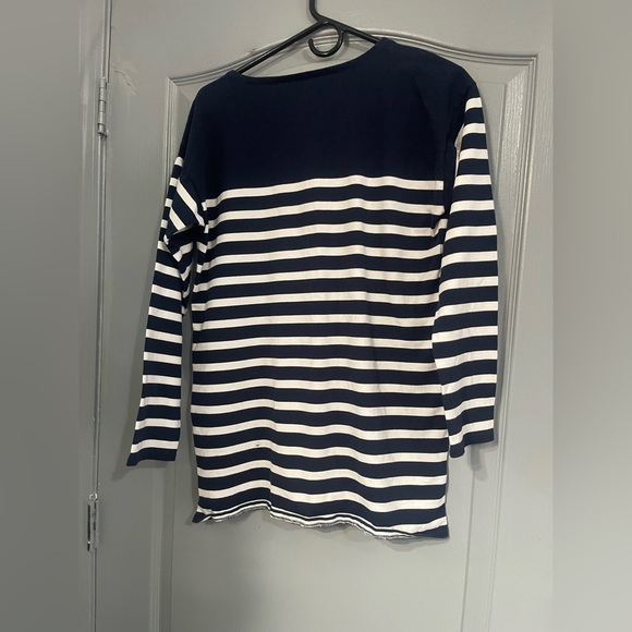 J. Crew Tops - J. Crew Navy and White Striped Tunic